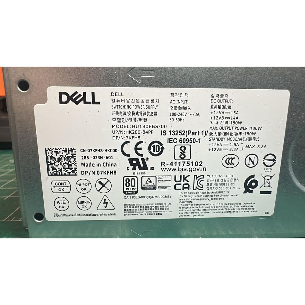 Dell OEM Desktop power supply 180W- Tested and Working